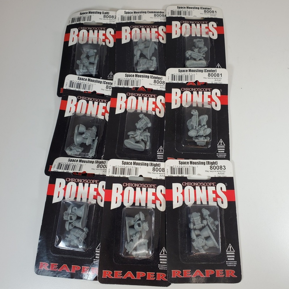 9 Space Mouslings Lot Reaper Miniatures Bones Plastic 32mm Sci Fi Stargrave